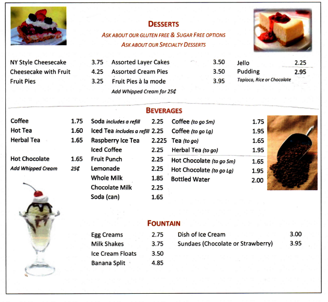 Desserts Port Ewen Diner 8453398972