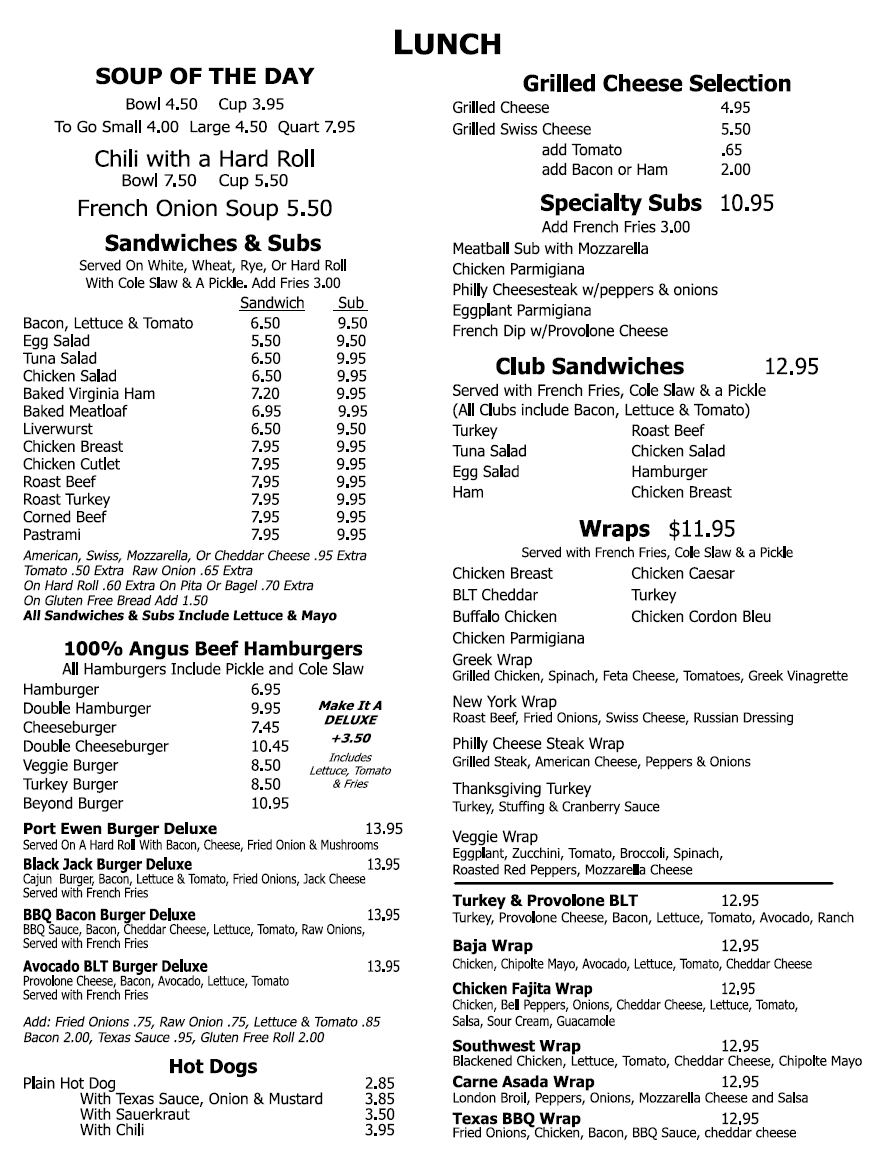 Lunch Port Ewen Diner 8453398972